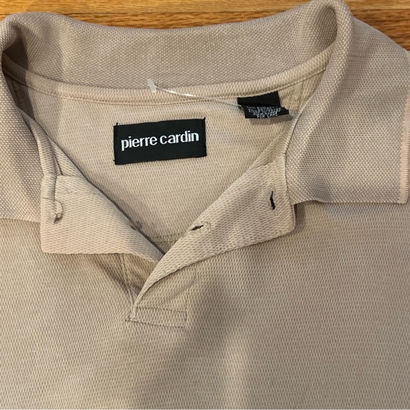 Pierre Cardin Polo Shirt Men's Size Medium Golf Tan XL VINTAGE 90s - Picture 4 of 8